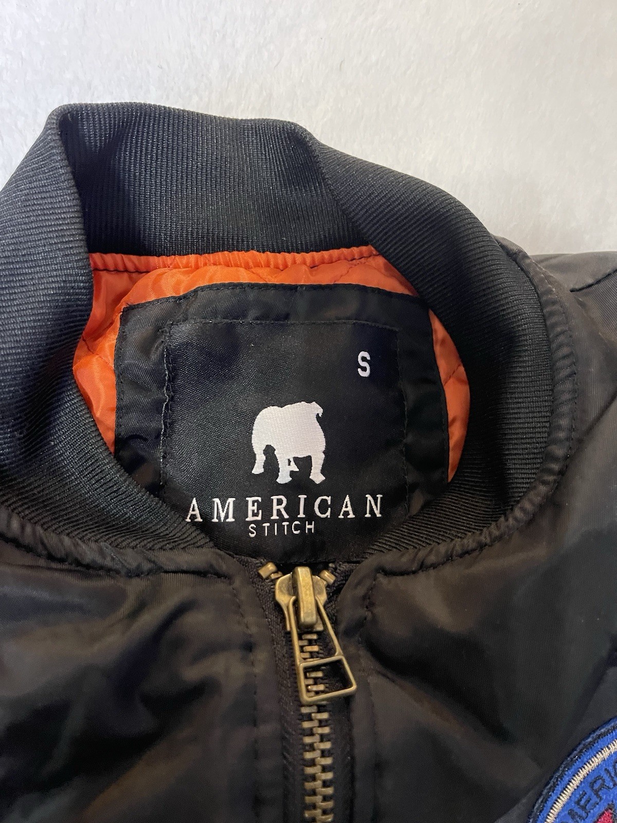American Stitch Multi Patch Bomber JACKET COAT si… - image 6