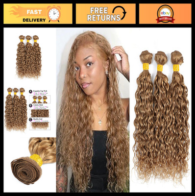 24 26 28 Inch Honey Blonde Water Wave Human Hair Bundles - Brazilian Remy Double