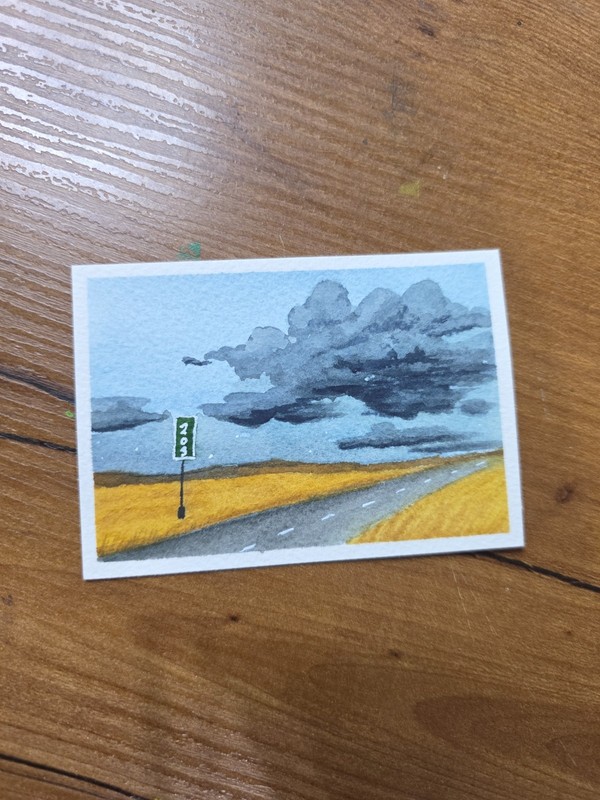 ACEO watercolor painting. Original Landscape
