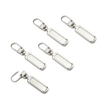 TOPASION Metal Zipper Pull Replacement for Small Holes, 5 Pcs Silver