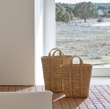 The White Company Set of 2 Seagrass Tall Baskets Rustic Versatile Storage