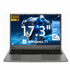 2026 SGIN 17.3" Laptop 8GB RAM 256GB SSD Windows 11 8000mAh Intel Celeron FHD