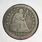 1856 US Seated LIBERTY SILVER Quarter! "Philadelphia" Mint! VG! Old US Coin!
