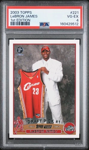 2003 TOPPS 1ST EDITION #221 LEBRON JAMES ROOKIE RC PSA 4