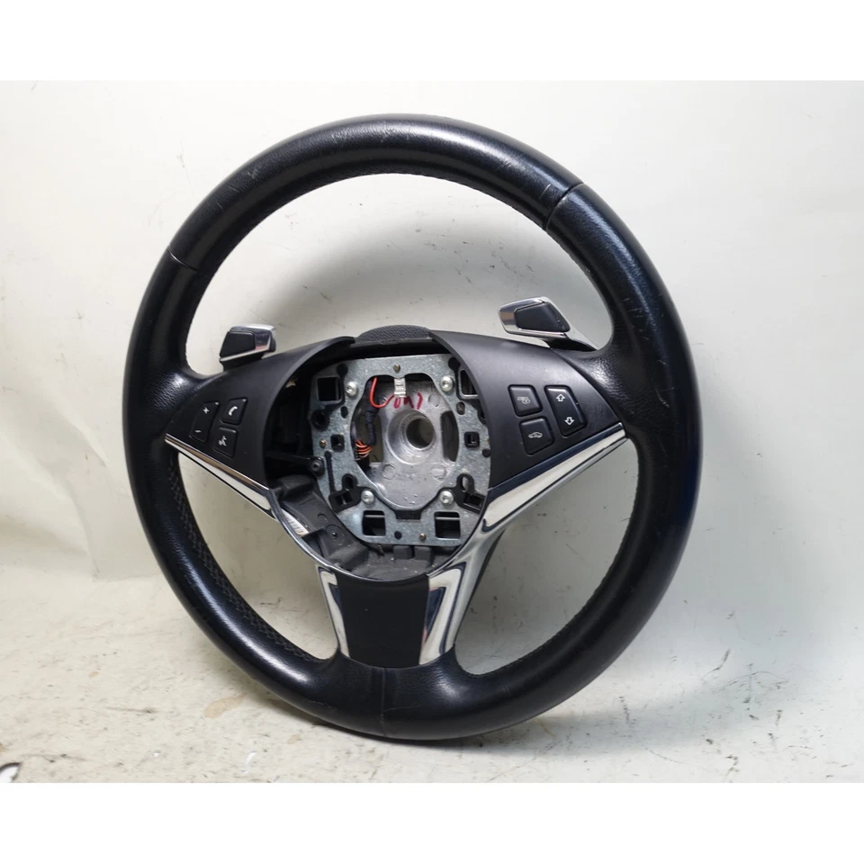 2006-2010 BMW E60 5-Series E63 Sport Leather Steering Wheel with Paddles OEM — 第 3/4 张图片