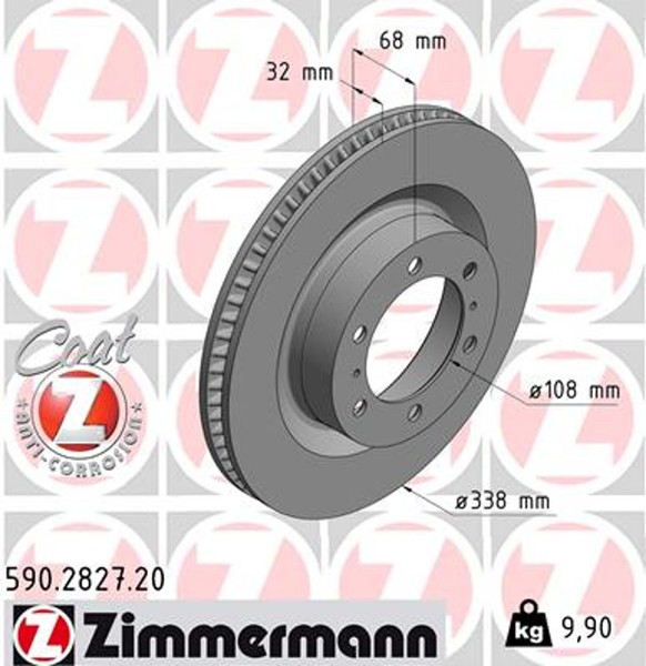 2X Bremsscheibe Coat Z Zimmermann 590.2827.20 FüR Prado Toyota Cruiser Land 5-image