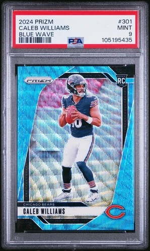 2024 Panini Prizm Caleb Williams #301 Blue Wave /230 PSA 9 Mint