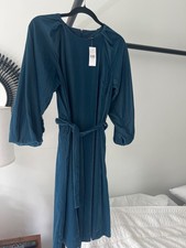 New with tags! Ann Taylor Velvet Belted Shift Dress Dark Teal Blue Size 4P
