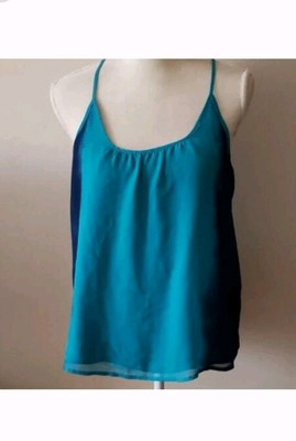 Old Navy Women's Size M Ombre Blue Racerback Chiffon Tank