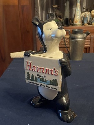 Vintage 1950 s Red Wing Pottery Hamms Bear Bank