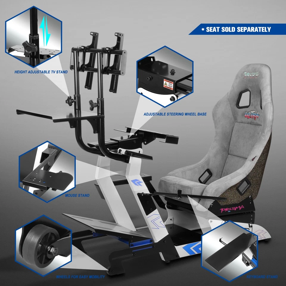NRG FRP-APEX Universal Adjustable Racing Simulator Cockpit Steering Wheel Stand - Image 2 of 4
