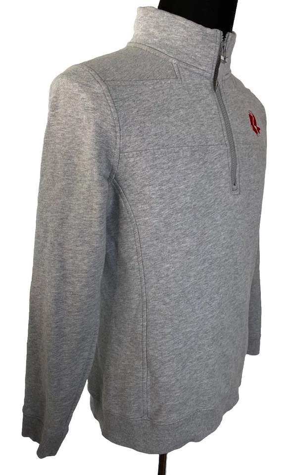 Sudadera Boston Red Sox Vineyard Vines 1/4 Cremallera Mujer Mediana Gris Logo de los Medias Rojas Foto 3 de 4
