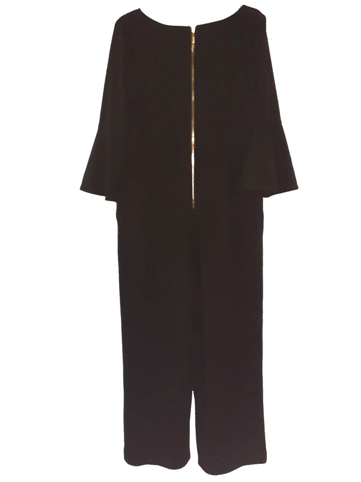 Mono CALVIN KLEIN Talla 16 Negro Manga 3/4 Elastizado Tejido Acampanado Puños Bolsillos Foto 3 de 4