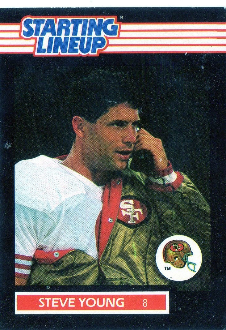 Steve Young Football Cards 1989 Kenner Starting Lineup trading card — raw and PSA graded price guide