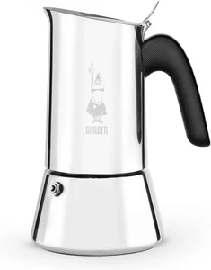 Bialetti New Venus Stovetop Induction Espresso Coffee Maker, 10 Cups, Silver