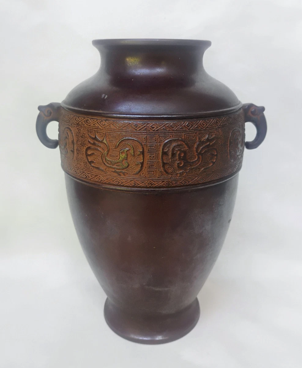 古董原始青铜1850-1899 年日本花瓶| eBay