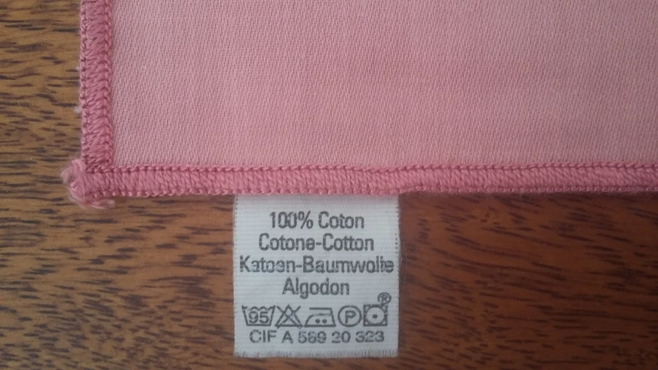 12 ANCIENNES SERVIETTES DE TABLE ROSES EN COTON TRAITE NEUVES LINGE MAISON 1980 - Photo 3/4