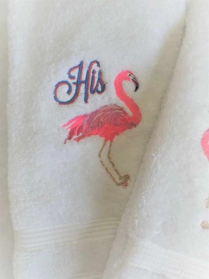 Parejas Flamenco His & Hers Juego de Toallas de Mano de Baño Peluche Tropical Océano Regalo  Foto 3 de 4