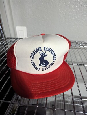 Jackalope Campgrounds Snapback Mesh Vintage Trucker Baseball Hat Bunny Rabbit