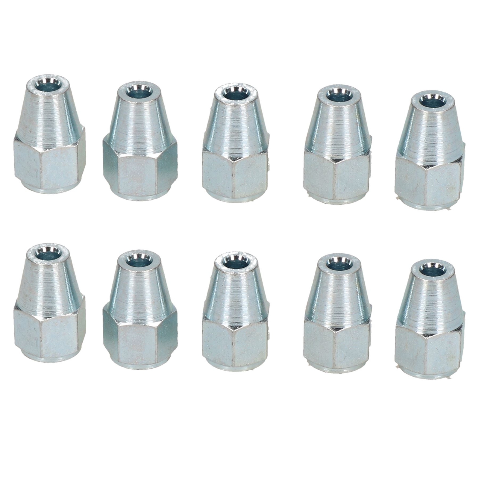 Steel Female Brake Pipe Union Fittings 7/16"" x 20 UNF for 3/16"" Brake Pipe 10pc