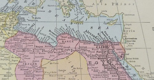 Vintage 1900 AFRICA Map 14"x22" ~ Old Antique Original EGYPT KENYA MOROCCO - Picture 8 of 21