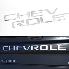 Chrome Raised Decal For 2019-2026 Silverado Model Tailgate Insert Letters Emblem