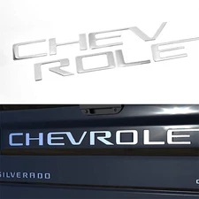 Chrome Raised Decal for 2019-2026 Silverado Model Tailgate Insert Letters Emblem