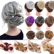 US Scrunchie Hair Messy Bun Hairpiece Curly Updo Chignon Wrap on Hair Extensions