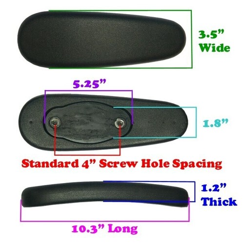 Office Chair Gel-Foam Arm Pads Soft Durable Armrest Cushion Replacement 2 pc Set - Picture 2 of 2