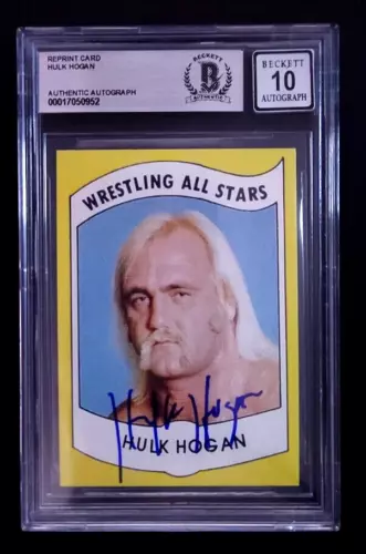 HULK HOGAN 1982 Rookie RC Card Reprint Wrestling All-Stars BGS 10 Authentic Auto