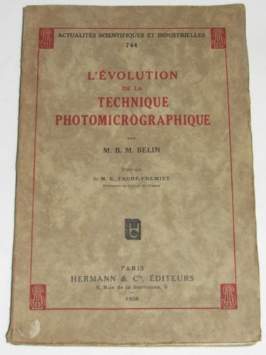 04F59 Selten Alter Hörbuch EVOLUTION Technik Photomicrographique De Belin - Bild 1 von 8