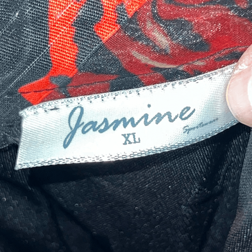 Jasmine Mesh Overlay Pleated Skirt Womens XLarge Black Red Rose Sheer Mini Lined - Picture 10 of 12