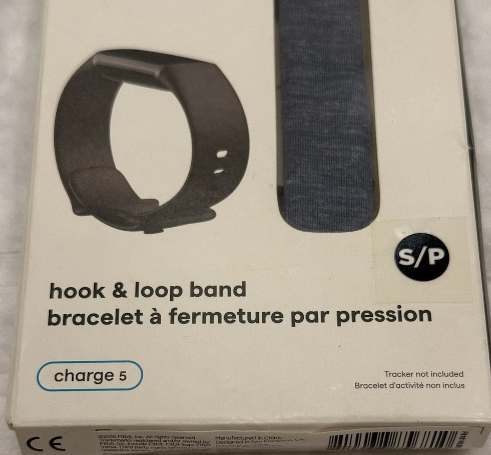 Banda de repuesto de nailon Fitbit Charge 5 genuina OEM en color azul/denim. ¡Sellado! Foto 2 de 4