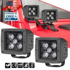 2x For Ram 1500 2500 3 100w Cree Led Cube Light Bar Spot Pods Offroad Driving