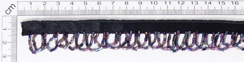 Flecos con cuentas negro arco iris cuentas cortadas cinta satinada para coser lámpara de baile - Imagen 3 de 3