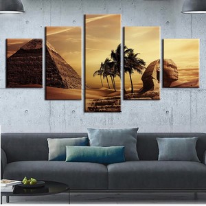 Egyptian Pyramids Sphinx Egypt Desert 5 Pieces Canvas Wall Art Picture Home Deco Ebay