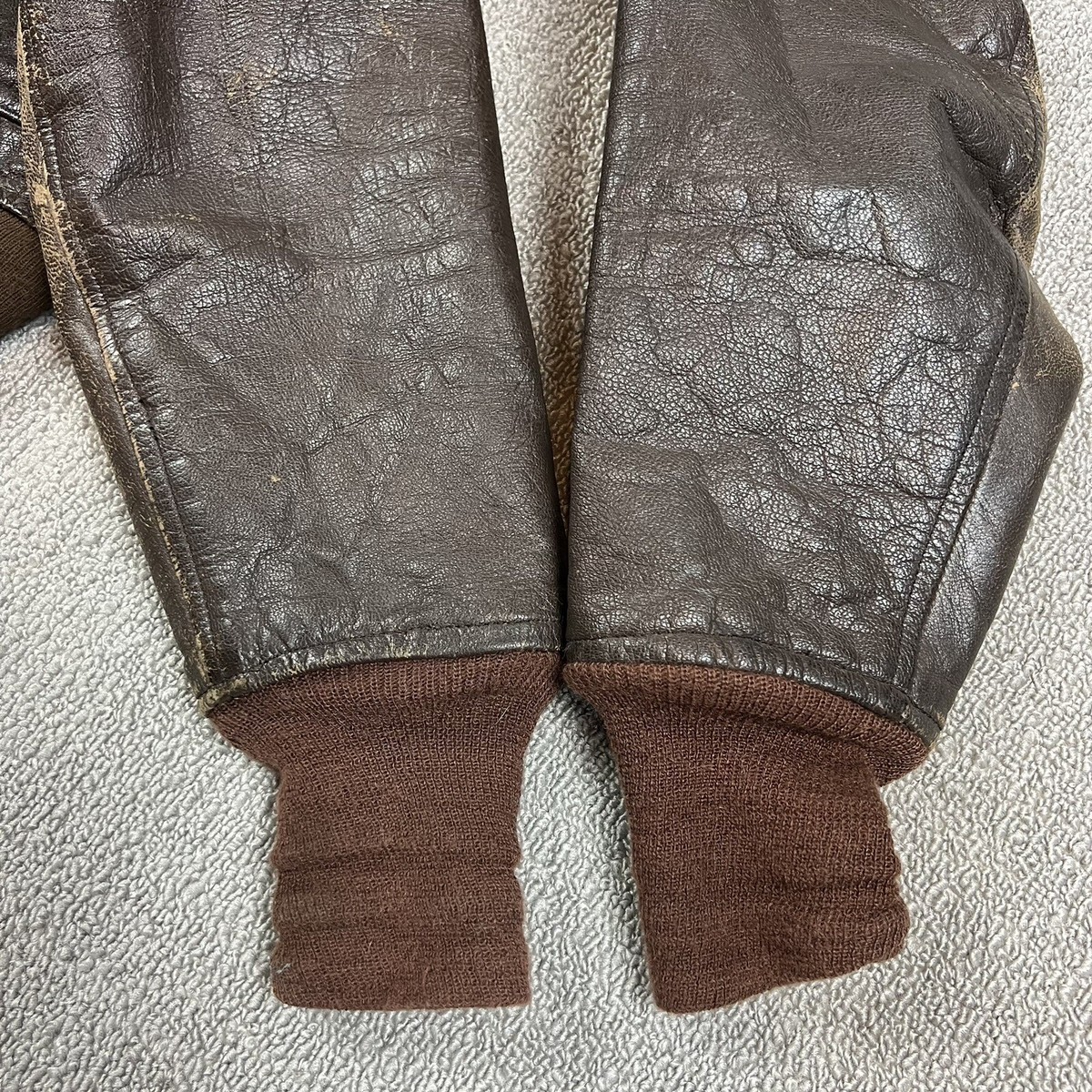 Vintage Military G-1 Leather Bomber Jacket Star Sportswear USN