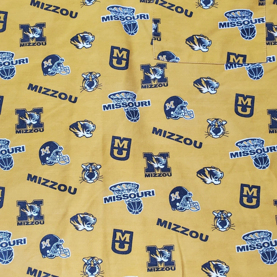 DUDZ University Of Missouri Mizzou Women’s Size M Gold Nurse Medical Scrub Top - Image 4 of 4