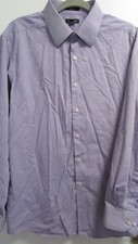 Men's size 17 Slim Fit Long Sleeve Button purple Dress Shirt By Claiborne