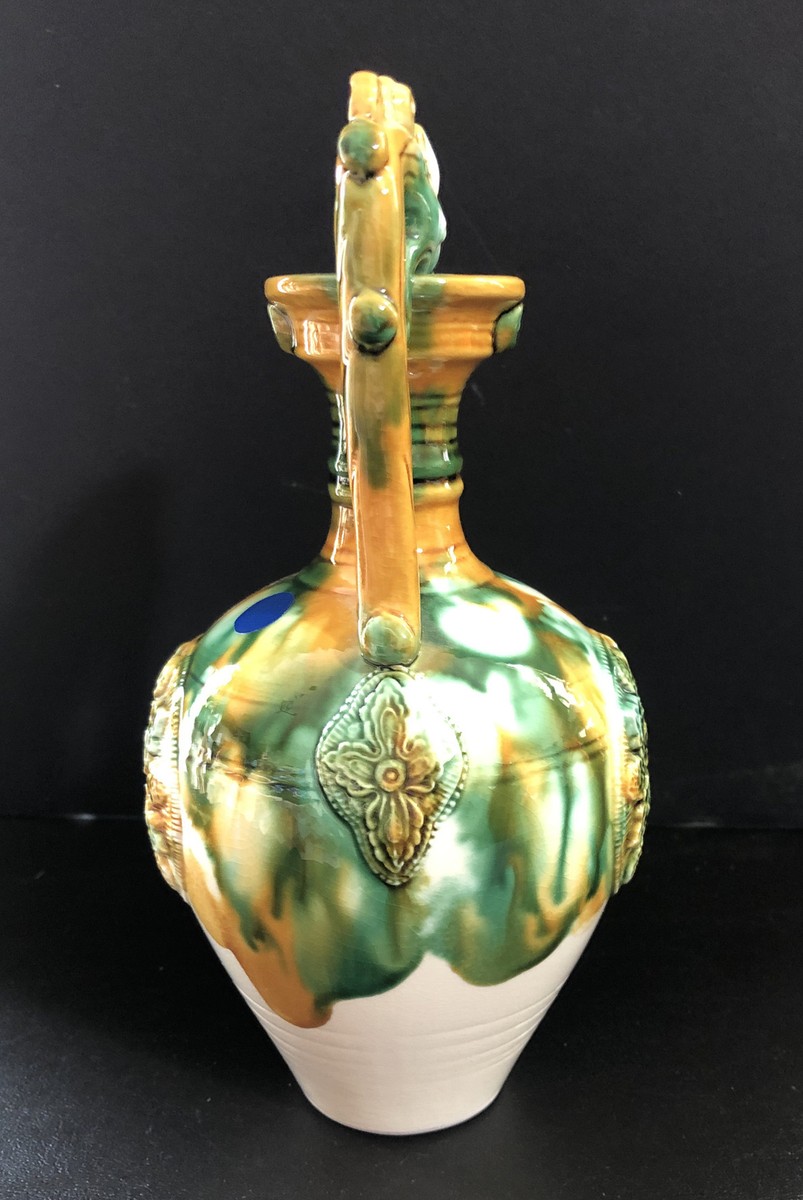 中華龍壺 (A00062) Vintage Chinese Tang Dynasty Style Three Color Glazed Pottery
