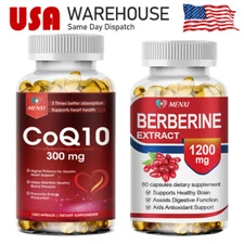 Coenzyme Q10 300mg Berberine HCL Extract Caps Blood Pressure Blood Sugar Health