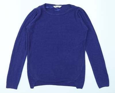 Love Knitwear Damen blau Rundhalsausschnitt Acrylmischung Pullover Größe 8