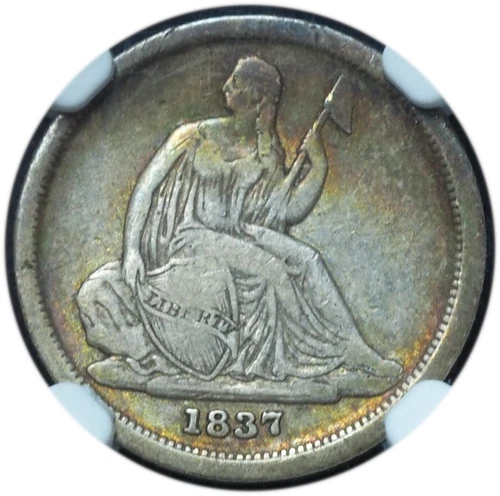 1837 Seated Liberty Dime VF20 NGC - Scarce Date w/ Nice Toning