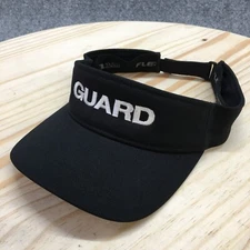 Guard Yupoong Visor Hat Mens Black OS Adjustable Curved Brim Embroidered Logo