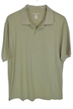 Saddlebred Mens Polo Shirt Size Medium Short Sleeve Button Collared Green