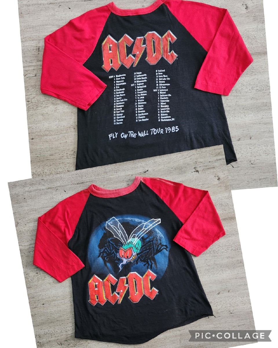 Vintage 80s AC/DC Fly On The Wall Tour Raglan Shirt Made in USA 