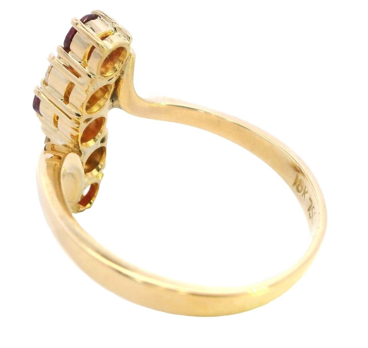 Captivating 18ct Yellow Gold Ruby & Diamond Wave … - image 8