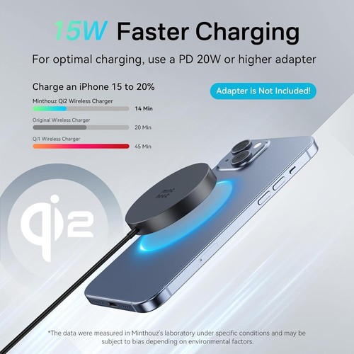 Qi2 Magnetic Wireless Charger, 15W Fast Charging, Mag Safe Wireless (NEW) - 第 2/10 張圖片