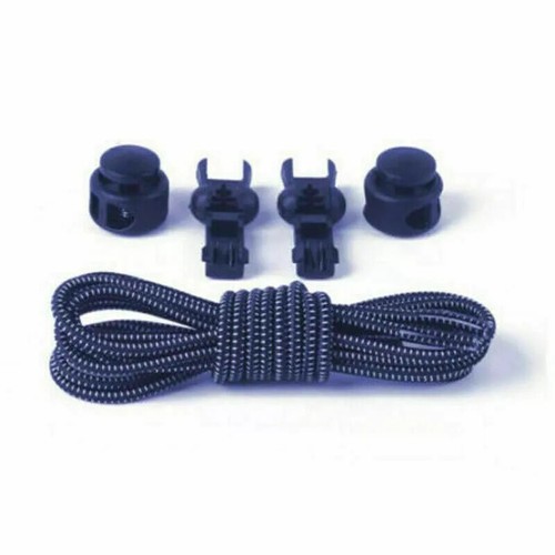 No Tie Shoe Laces Lazy Elastic Round Shoelaces Lock Adults Kids Sports Trainers - Picture 11 of 21