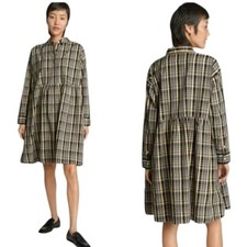 Everlane The Field dress plaid drop waist midi long sleeve dress medium m